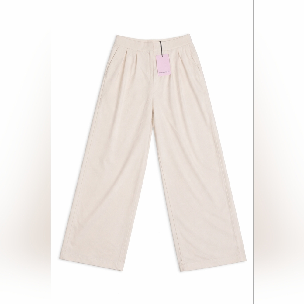 Nwt- Avec Les Filles Cream Pleated Trousers Size 10
